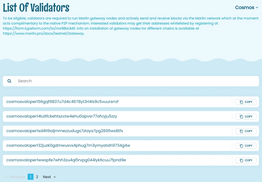 Flowmint Cosmos list of validators