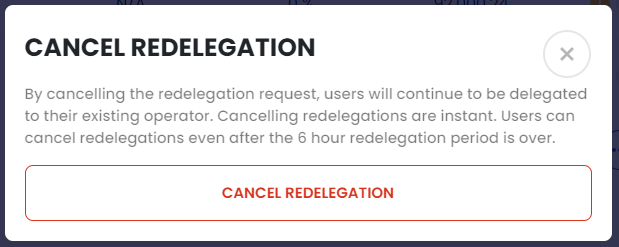 Cancel Redelegation