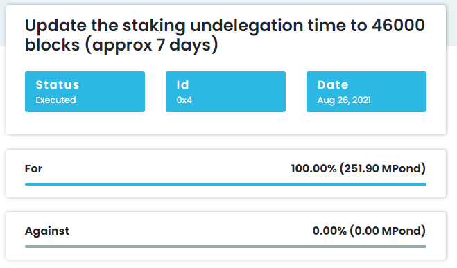 Reduce Undelegation Time Proposal