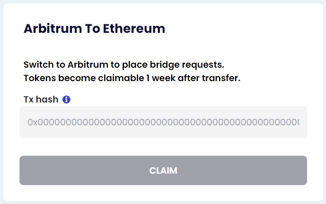 Claiming Tokens on ETH