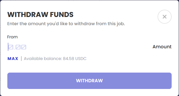 Withdraw funds